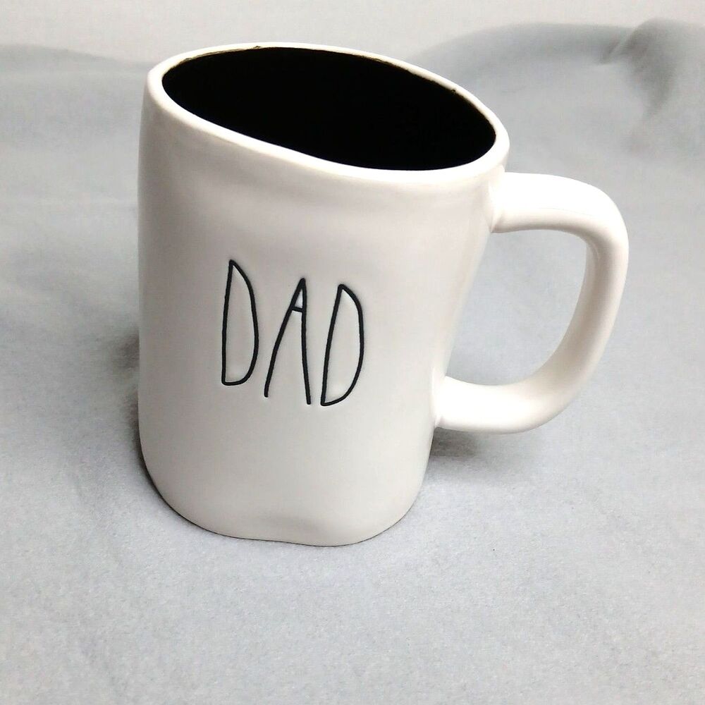 Rae Dunn DAD Coffee Mug Artisan Collection White Black Ceramic Dishwasher Safe